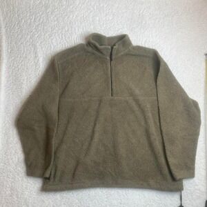 Vintage‎ eddie Bauer green men's Sherpa quarter zip fleece pullover xl